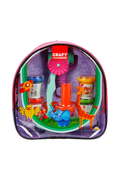 CRAFY Set de modelare din plastilina cu rucsac, Crafy, Roz-Mov