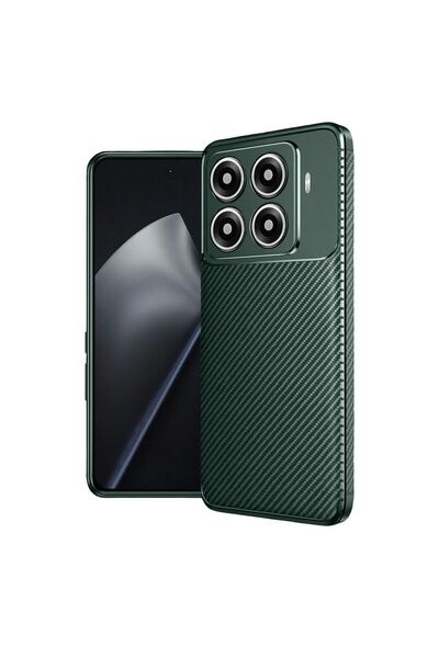 Generic Brand غطاء كربوني بتركيز تلقائي لهاتف Mi 15t Pro - أخضر داكن