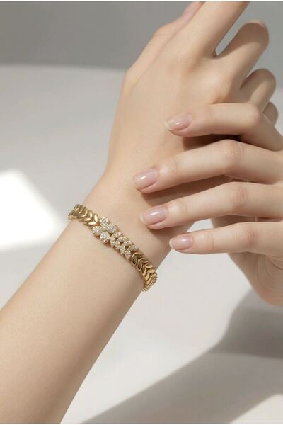 Monalisa Home Luxurious and Showy Figured Shiny Golden Yellow Bracelet