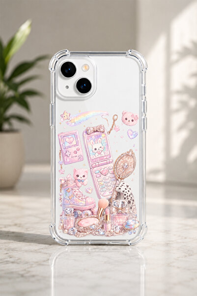 Caseji İphone 15/14 Uyumlu Cute Telefon Baskılı Sevimli Telefon Kılıfı MK01A