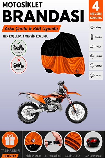 Cemku Double Black Top - Orange Bottom, Rear Bag Compatible Ktm 250 Exc Tpi M...