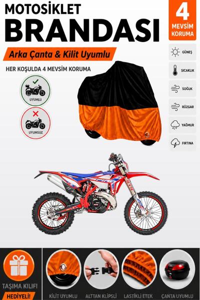 Cemku Double Black Top - Orange Bottom, Rear Bag Compatible Beta Rr 250 2t En...