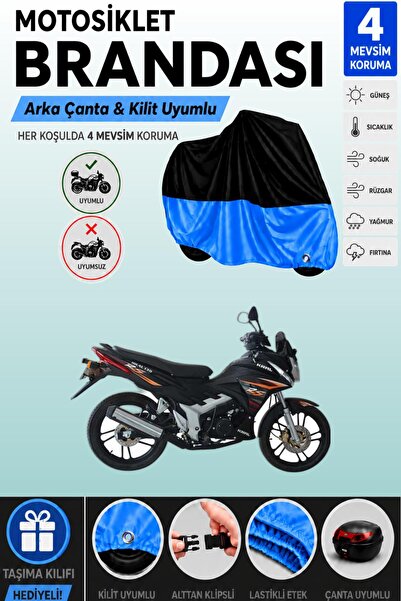 Cemku Double Black Top - Blue Bottom, Rear Bag Compatible King Motor Kr-130-1...