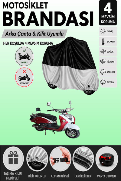 Cemku Double Black Top - Gray Bottom, Rear Bag Compatible Kuba Nirvana 150 Mo...