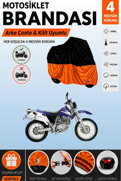 Cemku Double Black Top - Orange Bottom, Rear Bag Compatible Yamaha Tt 600 E M...