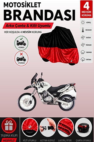 Cemku Double Black Top - Red Bottom, Rear Bag Compatible Bmw F 650 Gs Daka.R ...