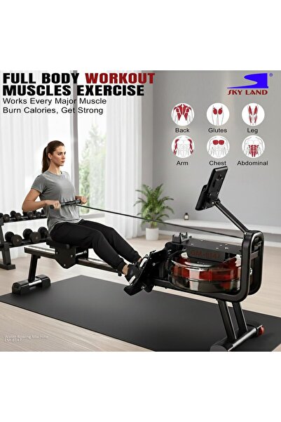 SKY LAND Water Rowing Machine for Home Use GM-8147 Indoor Cardio Rower with 1...