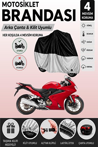 Cemku Double Black Top - Gray Bottom, Rear Bag Compatible Honda Vfr 800 Motor...