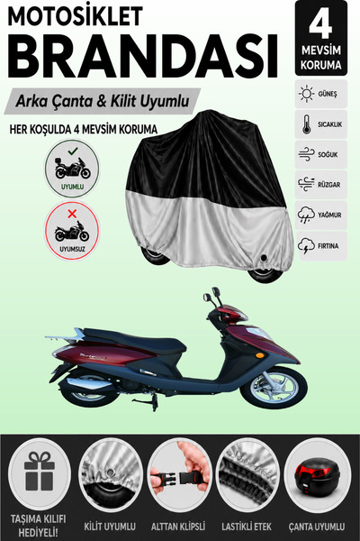Cemku Double Black Top - Gray Bottom, Rear Bag Compatible Motolux Ceo 110 Mot...