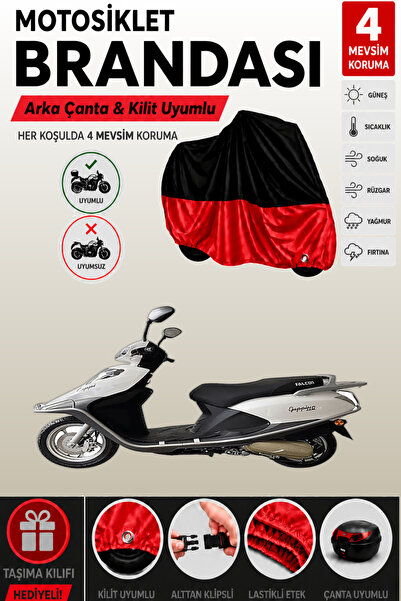 Cemku Double Black Top - Red Bottom, Rear Bag Compatible Falcon Guppi 110 Mot...