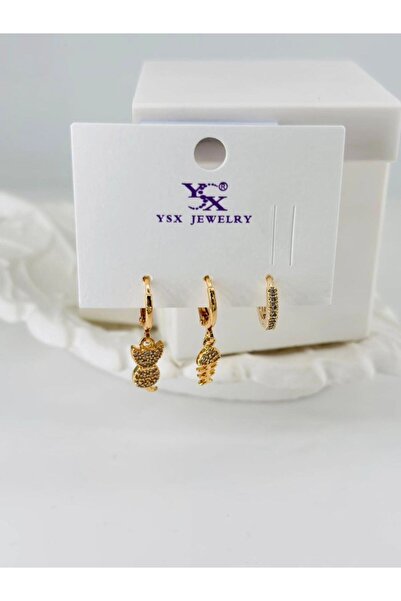 atastore2017 Zircon Stone Triple Combination Earrings