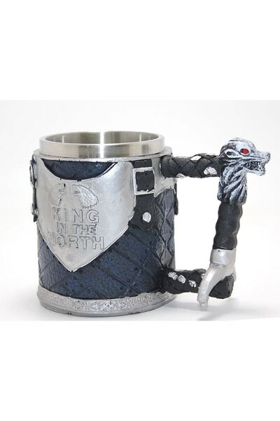 Mestore Game of thrones king in the north 3d embossed steel mug cup alk4367