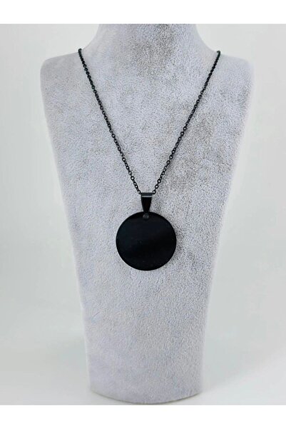 Mestore Round Plate Design Large Size Steel Men's Necklace
