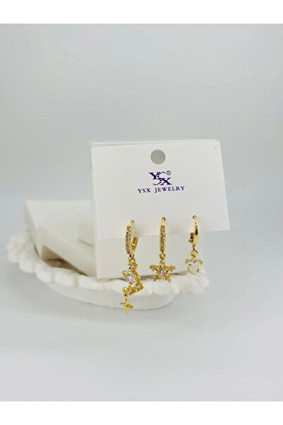atastore2017 Star Detailed Triple Combination Earrings