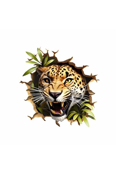 OEM 3D Leopard Wall Decorative Sticker, repositionable premium textile sticke...