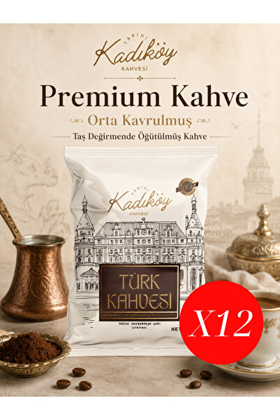Tarihi Kadıköy Kahvesi Premium Orta Kavrulmuş Türk Kahvesi 100gr 12'li Paket ...