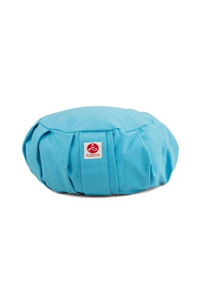 ASTEYA Premium Pleated Zafu Meditation Cushion, Sky Blue Color, 100% Cotton, ...