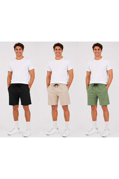 Karatopak 3-Pack Unisex Summer Comfortable Basic Shorts