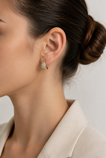 Jack Ferrero Zircon Stone Women's Steel Earrings