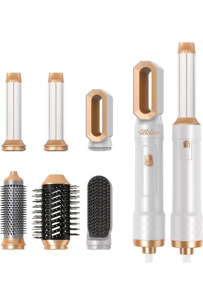UKLISS Perie de par electrica 6 in 1, White Gold, 1000W, multifunctionala, cu...