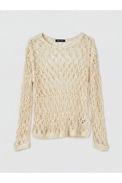 LC Waikiki Rmz Gi̇yi̇m Farkiyla Zero Roba Collar Openwork Women's Knitwear Sw...