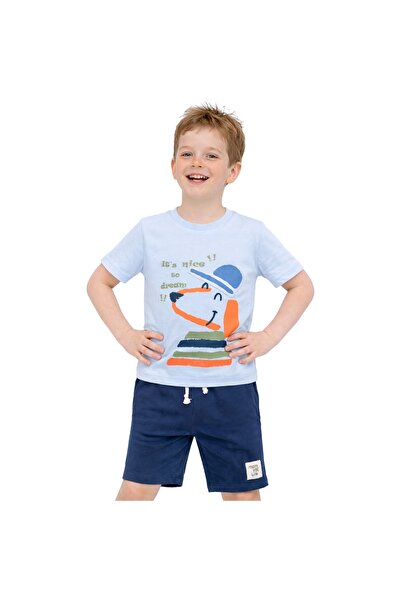 Bolly Baby Hat Embroidered Smiling Dog Printed Short Sleeve T-Shirt Shorts Co...