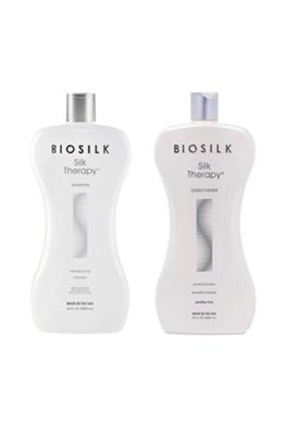 Biosilk Pachet Nutritiv - Farouk Silk Therapy: Sampon 1006 ml, Balsam 1006 ml