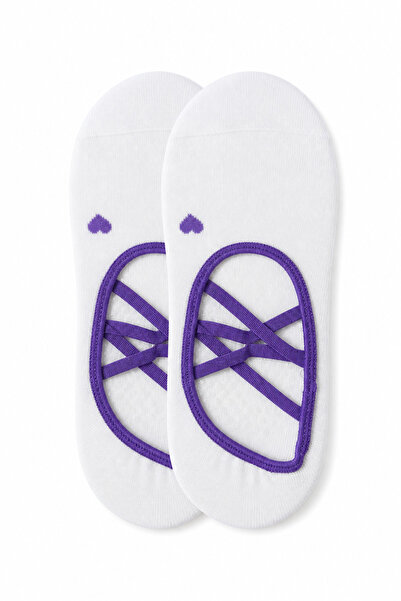 ZENGİN 2 Pairs of Women's Seamless Non-Slip Toe Socks for Pilates