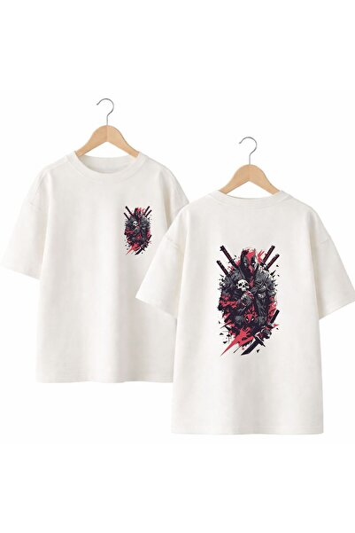 playwear Visual Battle Print on the Back and Front Chest, 100% Cotton Oversiz...