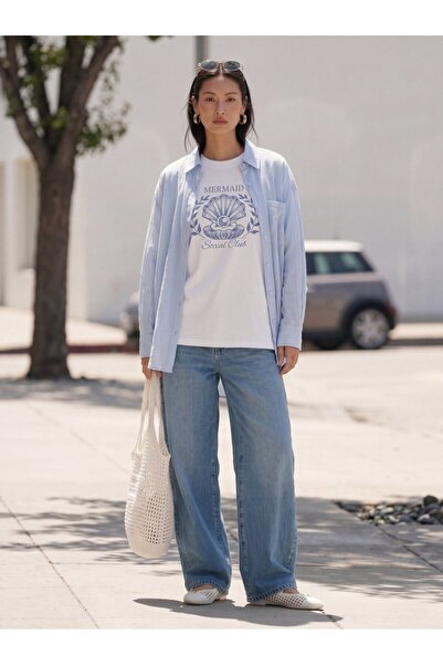 Ltb Basic Pocket Detailed Textured Light Blue Shirt