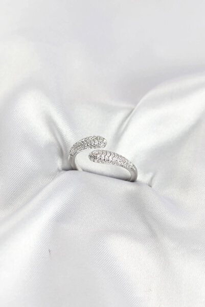 Marsilyan Nvdn- Silver Color Brass Ring with Zircon Stone Iegrs-Nvdn1