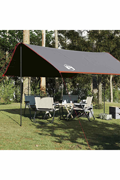 vidaxl Prelata de camping, gri si portocaliu, 430x380x210 cm, impermeabila