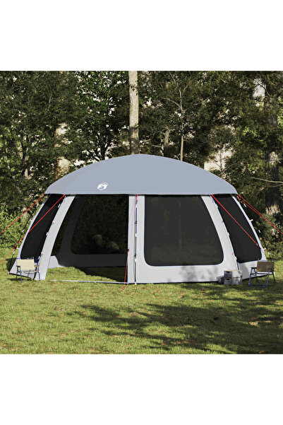 vidaxl Cort de piscina cu pereÈ›i detasabili si plasa gri 612x612 cm