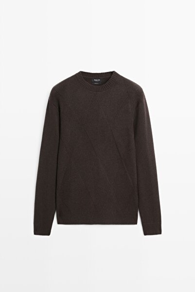 Massimo Dutti Kaşmir yün karışımlı bisiklet yaka triko kazak