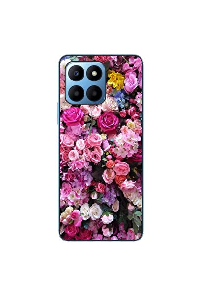 OEM Husa compatibila cu Honor X8 5G Silicon Gel Tpu Model Trandafiri Roz