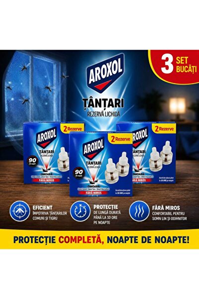 Aroxol Set of 3x Liquid Mosquito Repellent Refills – Protection up to 10 Hour...