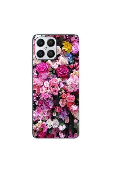 OEM Husa compatibila cu Honor X8 Silicon Gel Tpu Model Trandafiri Roz