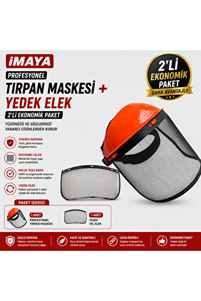 İMAYA 2'Li Eko Paket | Profesyonel Tırpan Maskesi + Yedek Eleği
