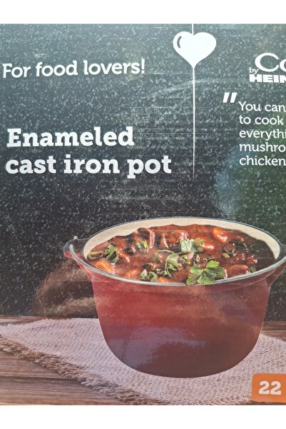 Heinner Enameled cast iron cauldron - HEAVY TYPE - 3L, 22x 13cm, By