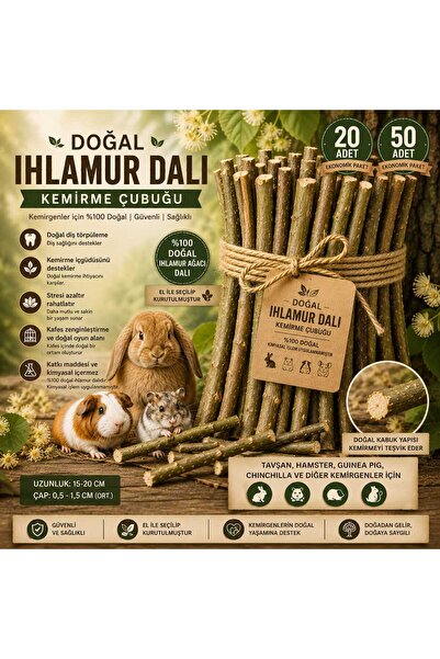 macc Tavşan & Hamster Doğal Kemirme Ihlamur Dalları 20li Paket