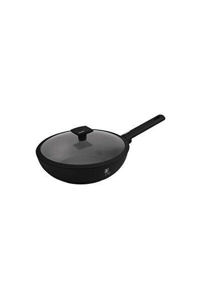 Berlinger Haus Αντικολλητικό Τηγάνι Wok 28cm με Γυάλινο Καπάκι, Matte Black C...
