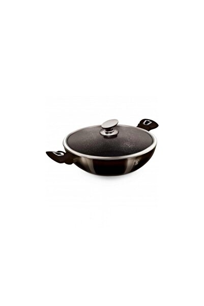 Berlinger Haus Wok με καπάκι 30 cm σε μαύρο χρώμα, Metallic Line Shiny Black ...