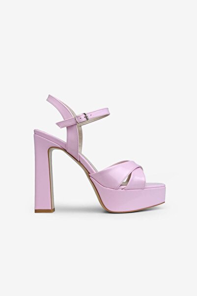ALTIN TOPUK Pink Patent Leather Platform High Heeled Shoes