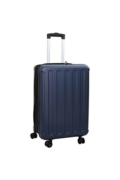 vidaxl Valiză cu blocare Albastru închis 43 x 27 x 66 cm Plastic ABS