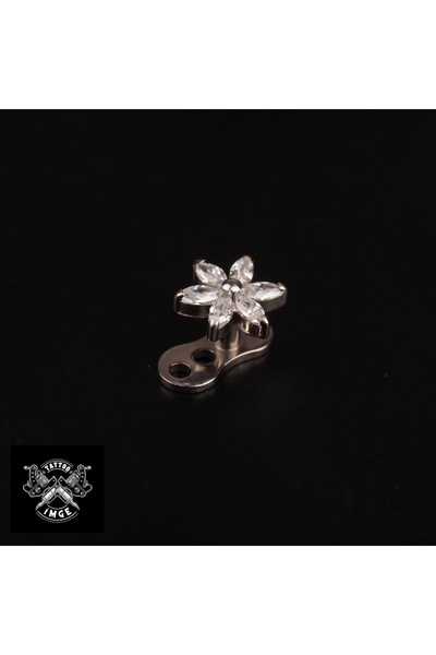İmgePiercing Çiçek Markiz Zirkon Titanyum Dermal Piercing