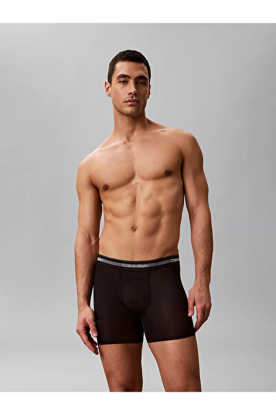 Calvin Klein Men's Cotton Slim Fit 3-Piece Black Boxer Briefs with Elastic Wa...