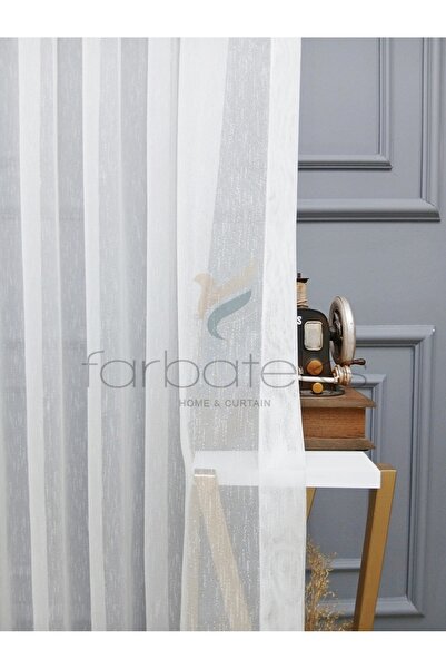 farbateks Exculusive Mimosa Iron-Free, Wrinkle-Free Plain 3-Layer Pleated Tul...