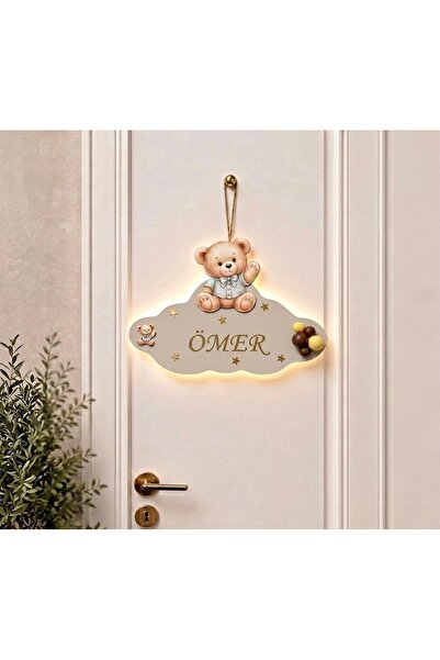 Tiny Concept Kişiye Özel İsimli Led Işıklı Bebek ve Çocuk Odası Kapı Süsü