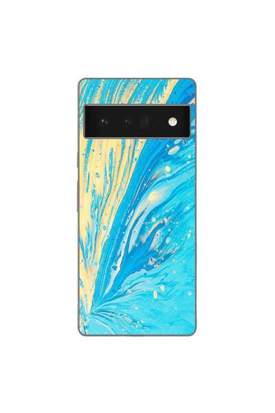 OEM Husa compatibila cu Google Pixel 6 Pro Silicon Gel Tpu Model Aqua Bloom