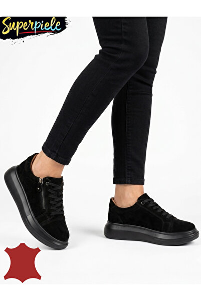 ANGEL BLUE Women's casual shoes made of Genuine Leather with zipper and laces
